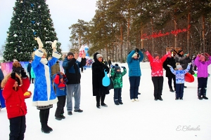 Новогодние игры для малышей проводят в центральном парке Искитима